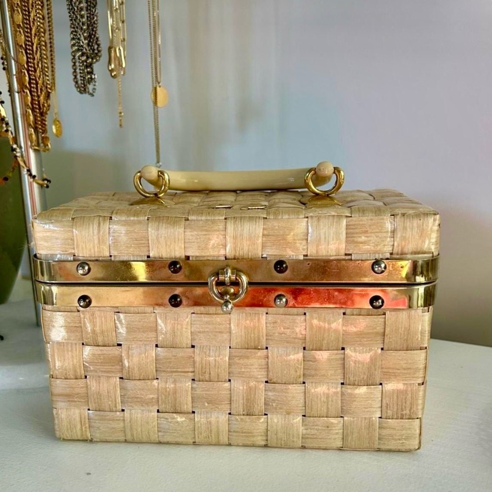 Vintage 1960s Gaymode Italy Woven Box Handbag
